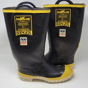 Vintage Ranger FireWalker Firefighter Boots Steel Toe Men's Size 9 Made in USA